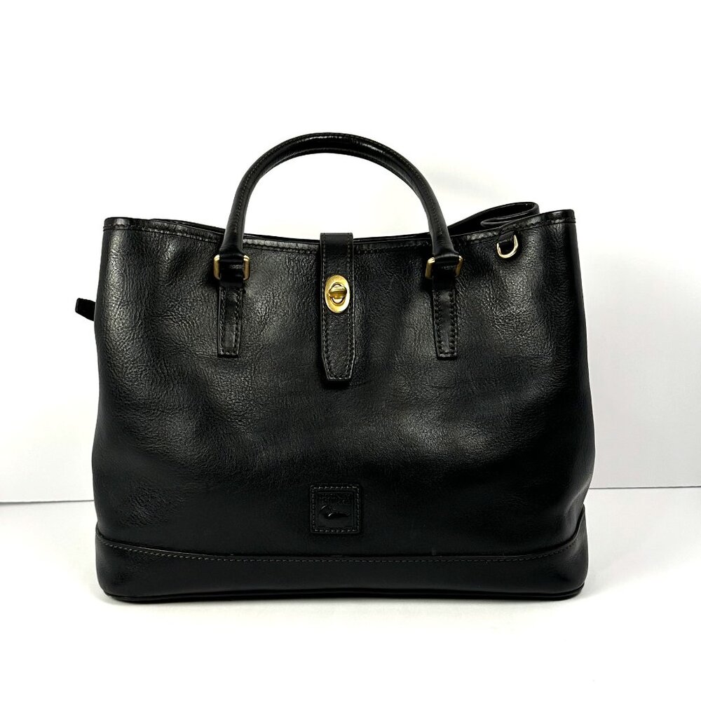 Dooney & Bourke Black Florentine Leather Perry Satchel NWT - Picture 4 of 10